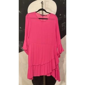 Vero Moda MEDIUM Hot Pink Ruffle Dress